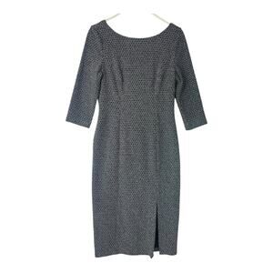 Adrianna Papell women's 8 medium black silver metallic knee length midi dress